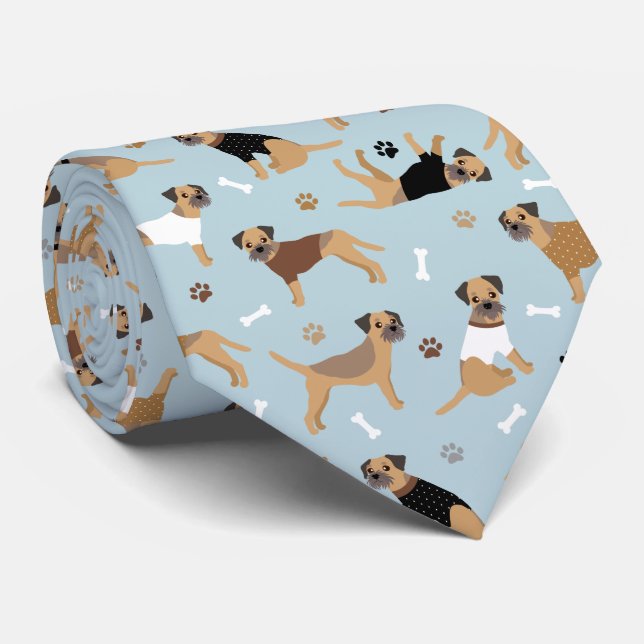 Cravate Frontière des os et des pattes du Terrier (Roulé)