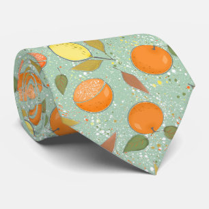 Cravate Fruit motif aux citrons, oranges