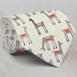 Cravate Fun Llama Alpaca Motif