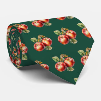 Cravate Fun tiled apple fruit pattern