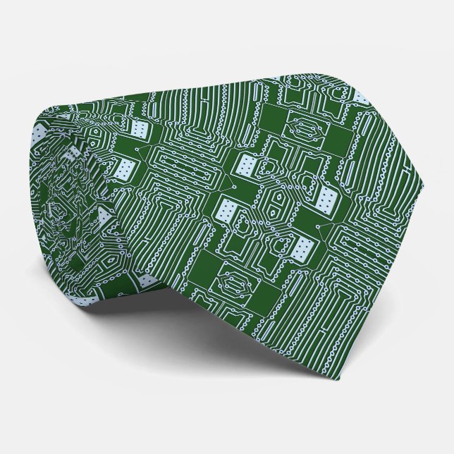 Cravate Funny Geeky Nerd Motif de carte de circuit informa (Roulé)