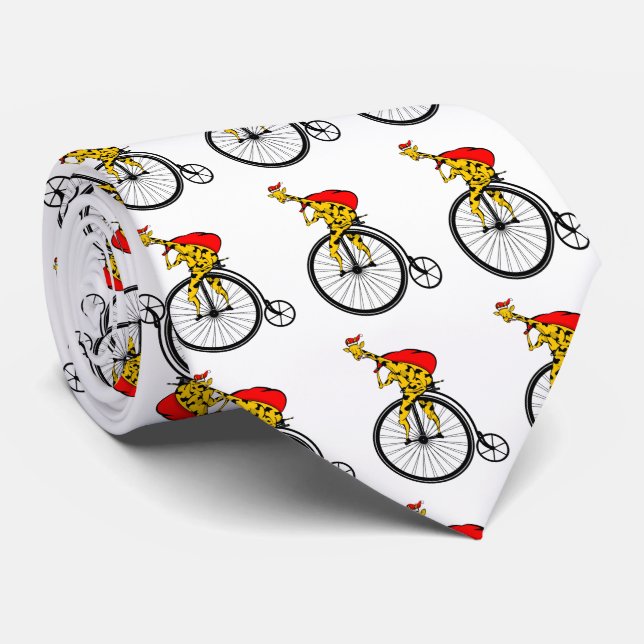 Cravate Funny santa claus à vélo (Roulé)