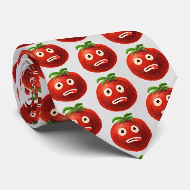 Cravate Funny Tomato Motif - Cartoon Vegetable Art (Roulé)