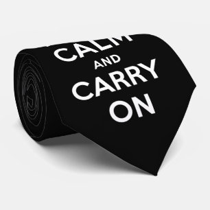Cravate Gardez le calme et continuez (conception noire)