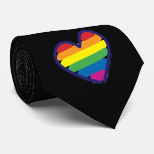 Cravate Gay pride Arc-en-ciel - Coeur