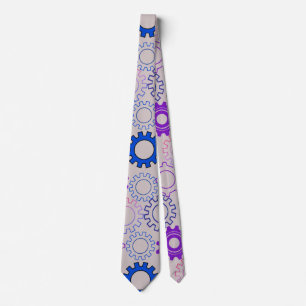 Cravate Gear02w x4 Motif des engrenages L Grey BG
