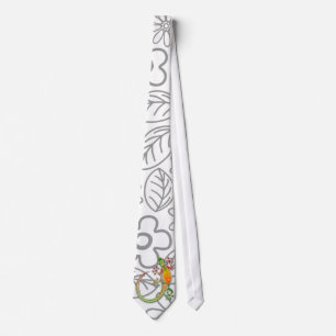 Cravate Gecko Floral Art Tribal