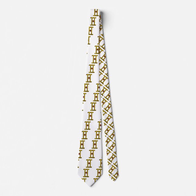 CRAVATE GEMINI GOLD ZODIAC ANNIVERSAIRE JEWEL (Devant)