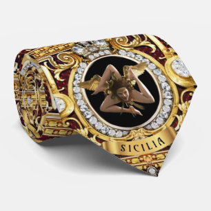 Cravate Gems de Méduse sicilienne Trinacria 