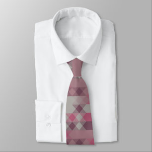 Cravate géométrique rose et mauve