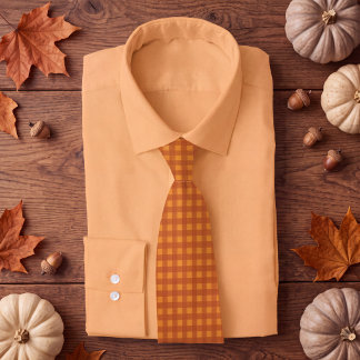 Cravate Gingham carreauté classique citrouille automne