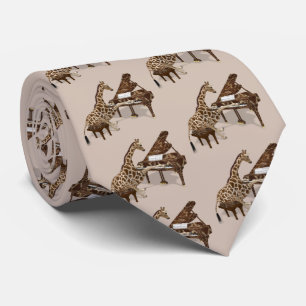 Cravate Giraffe Genius Jouer Piano