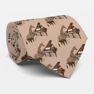 Cravate Giraffe Genius Jouer Piano