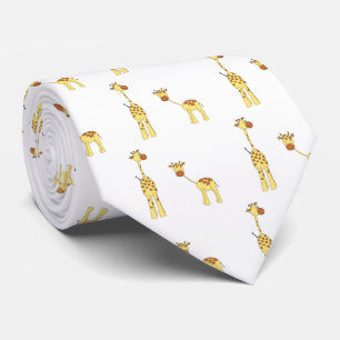 Cravate Giraffe pour adultes et bébés. Dessin