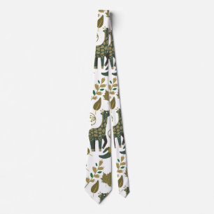 Cravate Giraffe seamless pattern   colorful floral pattern