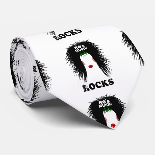 Cravate Glam metal Eighties music rocks (Roulé)