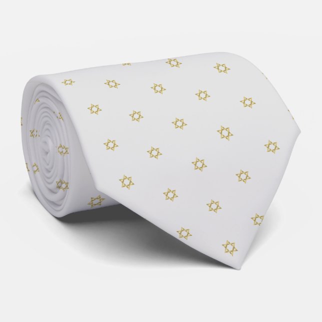 Cravate Gold Baby Star De David Dove Grey (Roulé)