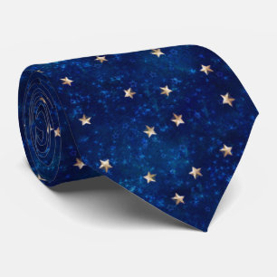 Cravate Gold Stars sur Blue Night Sky