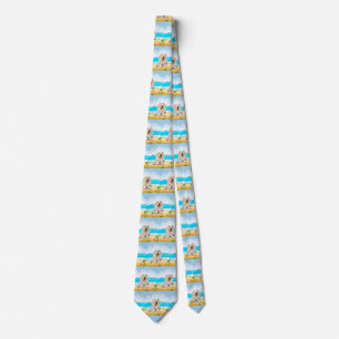 Cravate Golden Retriever Dog sur la plage