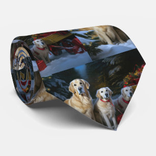 Cravate Golden Retriever Enneigé Traîneau Décoration de No