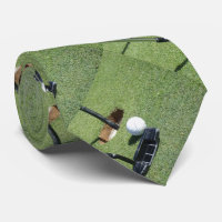 Golf Ball Et Putter Sur Le Vert,