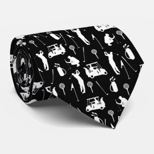 Cravate Golfers Noir Et Blanc