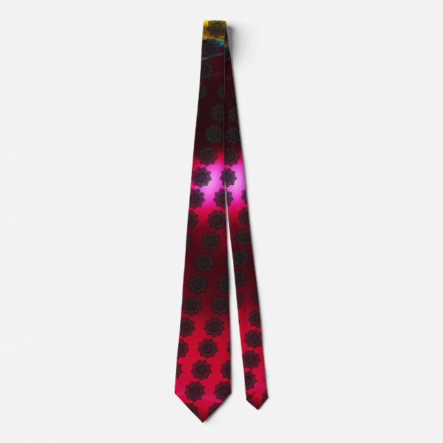 Cravate GOTHIC SUN Celtic Knots Red Burgundy Gem (Devant)