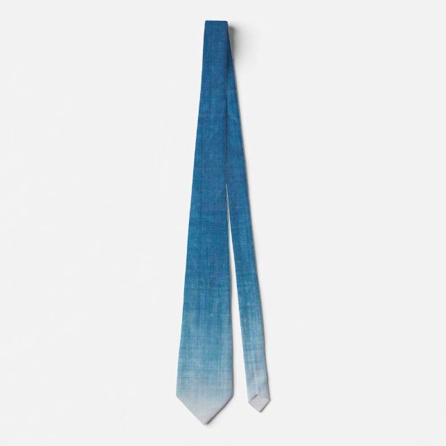 Cravate Gradation bleue de teinture d'indigo japonaise (Devant)