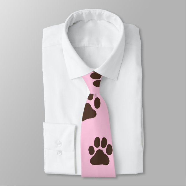 Cravate Grand chien Empreintes de pattes de nouveauté Amou (Attaché)