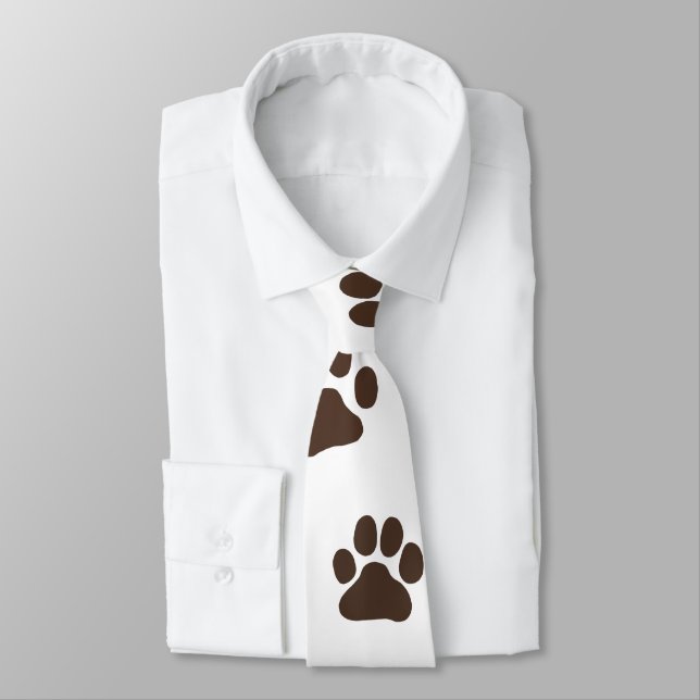 Cravate Grand chien Empreintes de pattes de nouveauté Amou (Attaché)