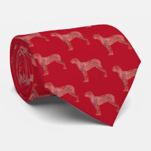 Cravate Grand Danse Chien de Noël Silhouette Rouge Cou