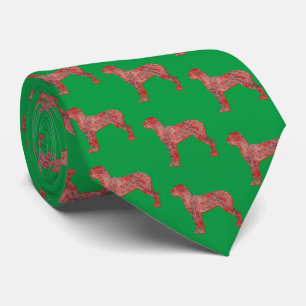 Cravate Grand Danse Chien de Noël Silhouette Vert Cou