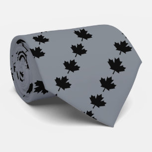 Cravate Graphique noir canadien de feuille d'érable