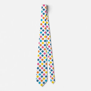 Cravate Graphisme d'art coloré à pois et confettis