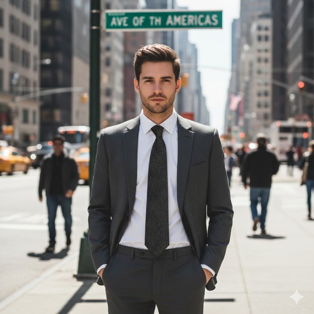 Cravate Gray Faux Leather   (Sleek leather-look tie for sharp suits and standout street-to-boardroom style.)