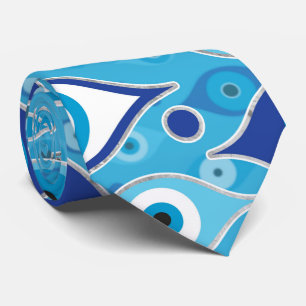 Cravate Grec Mati Mataki - motif des yeux maléfiques Matia