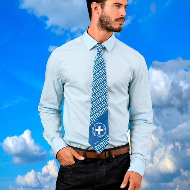 Cravate Grèce Cravates, affaires Grec Drapeau mode (Créateur téléchargé)