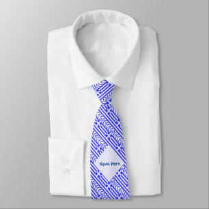 Cravate Grèce et drapeau grec Personnalisation en bleu car
