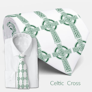 Cravate Green Celtic Cross Irish St. Patricks Day Religiou