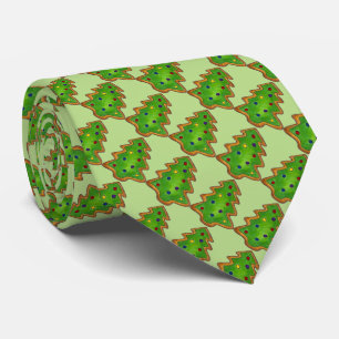 Cravate Green Christmas Tree Sucre Cookies de vacances Imp