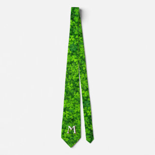 Cravate Green Leaf Party avec Monogramme