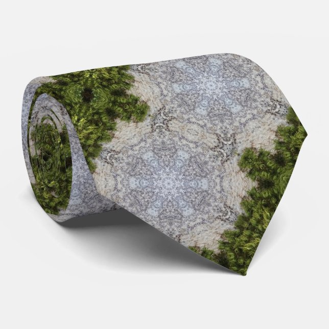 Cravate Green Moss & Earth Nature Art (Roulé)