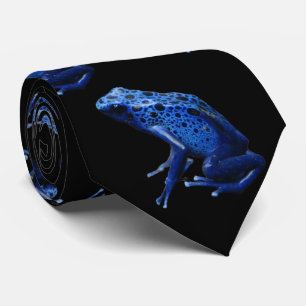Cravate Grenouille à tarte à poison bleu