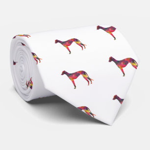 Cravate Greyhound Chien Motif géométrique Silhouette Multi