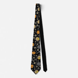 Cravate Gribouillage cosmique noir