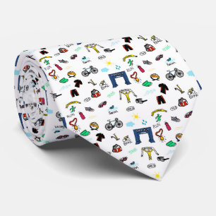 Cravate Griffonnages de triathlon