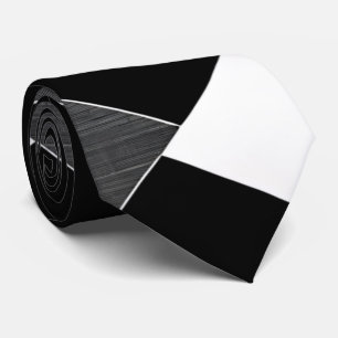 Cravate Grille géométrique monochrome noir blanc gris