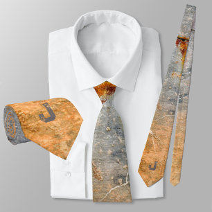 Cravate Gris et or Rusty Grunge urbain tendu