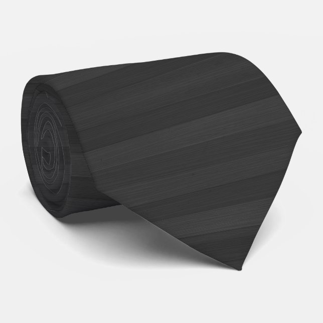 Cravate Gris Faux Bois Planiers Motif Or Accents (Roulé)