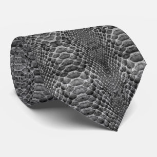 Cravate Gris Faux Snakeskin Design sur
